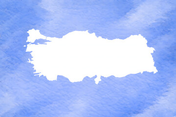 Obraz premium Turkey Map Silhouette on Blue Background