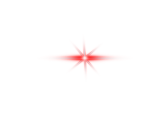 red lens flare starburst with vibrant glowing light effect and sharp symmetrical rays isolated on Png