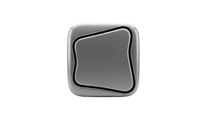 3D Render of a Metallic, Rounded Square Object with a Wavy Outline