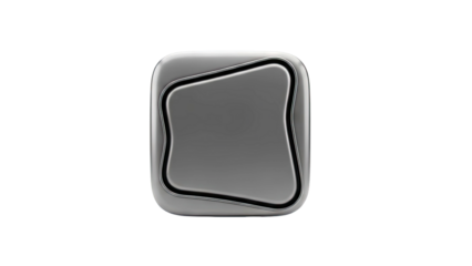 3D Render of a Metallic, Rounded Square Object with a Wavy Outline