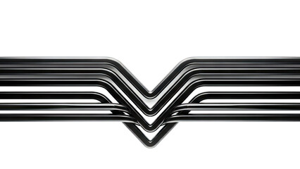 Abstract V-shape formed by black metal pipes