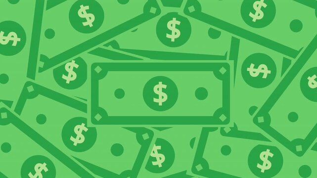Banknotes explosion transition animation. Transparent Alpha Channel 4K