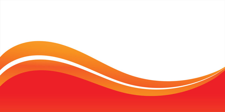 Abstract Orange Red Wave Background With White Curved Stripes For Graphic Design eps10
