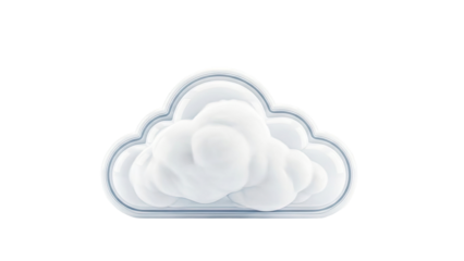 3D Cloud Icon with Glossy Finish