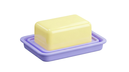 Butter dish with block of butter