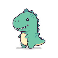 Obraz premium Adorable Cartoon Dinosaur Illustration