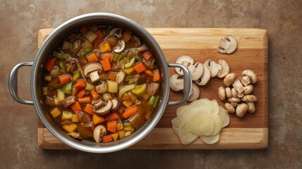 Vegetable stew with mushrooms and ginger