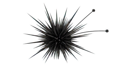 Abstract Black Spiky Object with Two Spheres