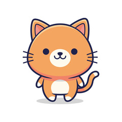 Obraz premium Adorable Cartoon Cat Illustration