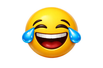 Fototapeta premium Laughing face with tears of joy emoji on transparent background high quality professional detailed modern elegant stylish clean crisp vibrant colorful