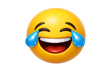 Laughing face with tears on transparent background high quality professional detailed modern elegant stylish clean crisp vibrant colorful digital creative innovative