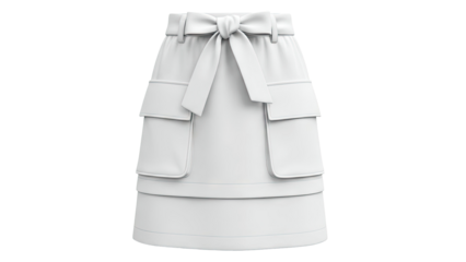 White Skirt with Bow and Pockets