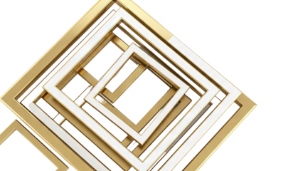 Gold and white geometric squares