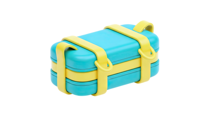 Teal and Yellow Stackable Lunch Box