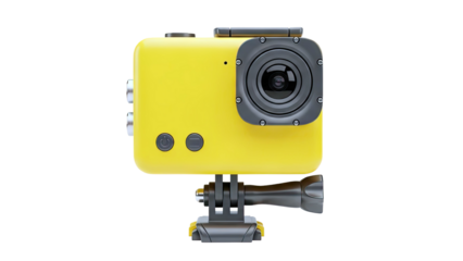 Yellow Action Camera with Mount