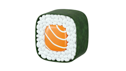 3D Render of a Salmon Sushi Roll