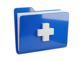 Obraz premium 3d rendered medical folder with a cross isolated on transparent background