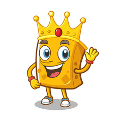 cheese head king vector. cartoon character