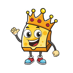 cheese head king vector. cartoon character