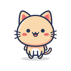 Obraz premium Adorable Cartoon Cat Illustration