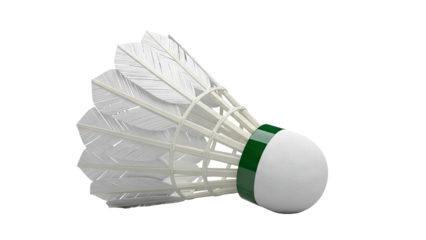 White Badminton Shuttlecock with Green Band