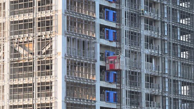 Construction site of high-rise building under construction
