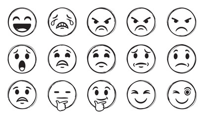 Obraz premium Emoji Style Cartoon Sticker Collection