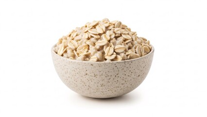 Calm Close-Up of Rolled Oats in a Smooth Stone Bowl with Minimalist Soft Lighting