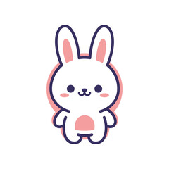 Obraz premium Adorable Cartoon Bunny Vector Illustration