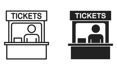 Fototapeta premium Ticket booth icons with people
