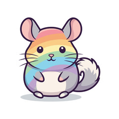 Colorful Cartoon Chinchilla Vector Illustration