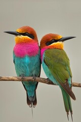 Vibrant birds perched together