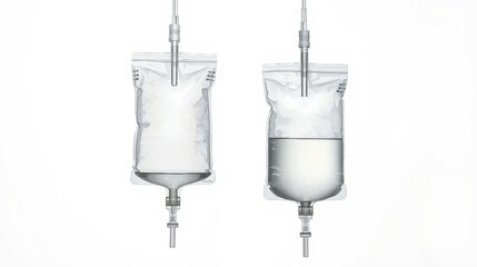 Medical iv bags ready for infusion