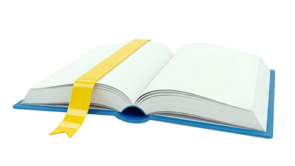 Open Book with Yellow Bookmark