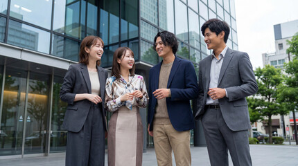 並んで立つビジネスパーソン（チーム）