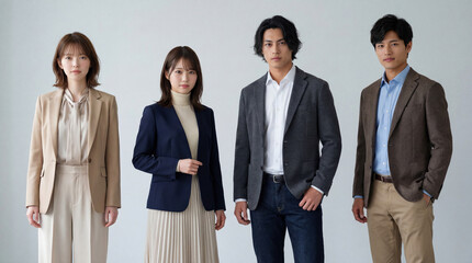 並んで立つビジネスパーソン（チーム）