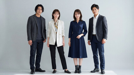 並んで立つビジネスパーソン（チーム）