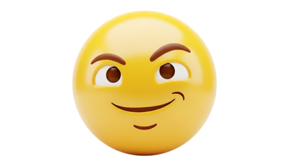 Smiling face emoji isolated on transparent background