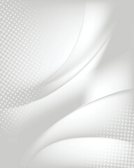 Obraz premium Abstract curved wave background with halftone white dots on light gray minimalist design