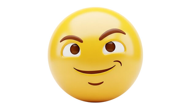 Smiling face emoji isolated on transparent background