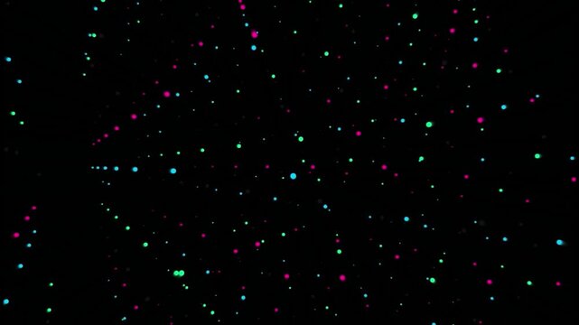 Colorful Stars in Dark Night Sky.