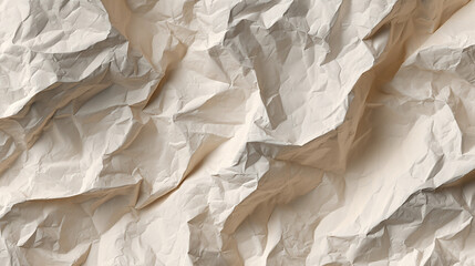 A close-up shot of a crumpled paper sheet with visible folds and textures, showcasing the irregularities and imperfections of the surface