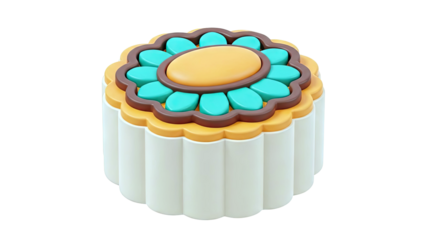 Stylized Flower Mooncake