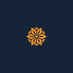 Fototapeta premium Ornamental Blossom on Deep Blue Backdrop
