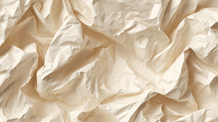 Close-up of crumpled paper, revealing textures and shadows, creating an abstract and tactile effect