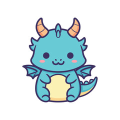 Adorable Cartoon Dragon Illustration