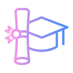 graduate Line Gradient Icon