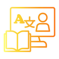 online learning Line Gradient Icon
