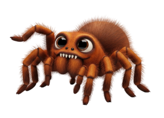 Cute cartoon spider transparent background cutout png