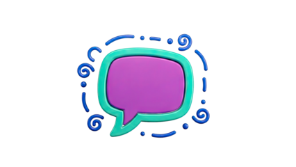 3D speech bubble with decorative elements